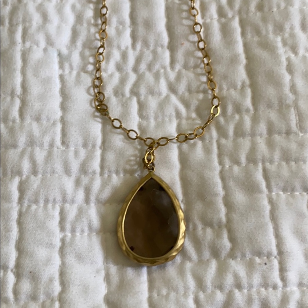 18.5 length gold and stone necklace